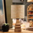 Φωτιστικό Επιτραπέζιο Tino Megapap e27 pe Rattan - Ξύλο Χρώμα Φυσικό Ø15x32εκ.
