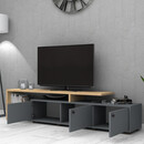 Έπιπλο Τηλεόρασης Amadeo Megapap Χρώμα Ανθρακί - Φυσικό Οξιάς 191,5x35x46cm.