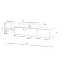 Έπιπλο Τηλεόρασης Amadeo Megapap Χρώμα Ανθρακί - Φυσικό Οξιάς 191,5x35x46cm.