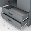 Ντουλάπα Ρούχων Ricardo Megapap Δίφυλλη Χρώμα Ανθρακί 80x51,8x181εκ.