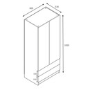 Ντουλάπα Ρούχων Ricardo Megapap Δίφυλλη Χρώμα Ανθρακί 80x51,8x181εκ.