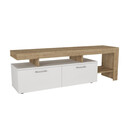 Έπιπλο Τηλεόρασης Acnes Megapap Χρώμα Λευκό - Sapphire oak 160x40x53εκ.