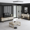 Έπιπλο Τηλεόρασης Luxe Megapap Χρώμα Travertine - Χρυσό 180x30x50εκ.