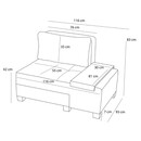 Πολυθρόνα - Κρεβάτι Perenna Megapap Υφασμάτινη Χρώμα Ανθρακί 116x93x83εκ.