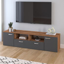 Έπιπλο Τηλεόρασης Girit Megapap Χρώμα Καρυδί - Ανθρακί 181,3x41x46,2εκ.