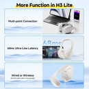 QCY H3 Lite Headset White - ANC Noise Canceling 40mm drivers 68ms latency - 60h battery