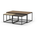 Τραπεζάκι Σαλονιού σετ 3 Τμχ. Camelia Megapap Χρώμα Ανοιχτό Καρυδί - Sapphire oak - Καφέ 110x60x41,8εκ.