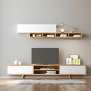 Σύνθεση Τηλεόρασης Serine Megapap Χρώμα Λευκό - oak 170x37x45εκ.