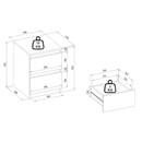 Κομοδίνο Breve Megapap Χρώμα Sapphire oak 39,8x41,8x55εκ.
