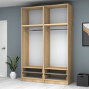 Ντουλάπα Ρούχων Ricardo Megapap Τετράφυλλη με Πατάρι Χρώμα Φυσικό Οξιάς 160x51,8x240εκ.