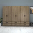 Ντουλάπα Ρούχων Ricardo Megapap Εξάφυλλη Χρώμα Καρυδί 240x51,8x181εκ.