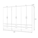 Ντουλάπα Ρούχων Ricardo Megapap Εξάφυλλη Χρώμα Καρυδί 240x51,8x181εκ.