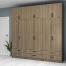 Ντουλάπα Ρούχων Ricardo Megapap Εξάφυλλη με Πατάρι Χρώμα Καρυδί 240x51,8x240εκ.