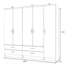 Ντουλάπα Ρούχων Ricardo Megapap Πεντάφυλλη Χρώμα Ανθρακί 200x51,8x181εκ.