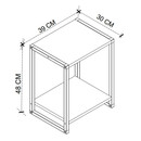 Κομοδίνο Gina Megapap Χρώμα Sapphire oak - Μαύρο 39x30x48εκ.