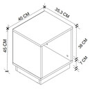 Κομοδίνο Gino Megapap Χρώμα Sapphire oak 40x35,3x48εκ.