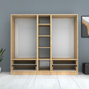 Ντουλάπα Ρούχων Ricardo Megapap Πεντάφυλλη Χρώμα Φυσικό Οξιάς 200x51,8x181εκ.