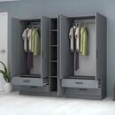 Ντουλάπα Ρούχων Ricardo Megapap Πεντάφυλλη Χρώμα Ανθρακί 200x51,8x181εκ.