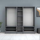 Ντουλάπα Ρούχων Ricardo Megapap Πεντάφυλλη Χρώμα Ανθρακί 200x51,8x181εκ.