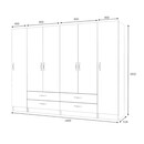 Ντουλάπα Ρούχων Ricardo Megapap Εξάφυλλη Χρώμα Ανθρακί 240x51,8x181εκ.