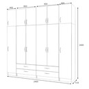 Ντουλάπα Ρούχων Ricardo Megapap Εξάφυλλη με Πατάρι Χρώμα Φυσικό Οξιάς 240x51,8x240εκ.