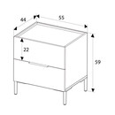 Κομοδίνο Oryana Megapap Χρώμα Καρυδί 55x44x59εκ.