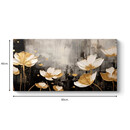 Πίνακας σε Καμβά "gold Flowers" Megapap Ψηφιακής Εκτύπωσης 80x40x3εκ.