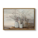 Πίνακας σε Καμβά "willow Flowers" Megapap Ψηφιακής Εκτύπωσης με Κορνίζα Χρώμα Χρυσό 140x100x3εκ.