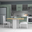 Τραπέζι Μελαμίνης Pepe Megapap Επεκτεινόμενο Χρώμα Λευκό - Φυσικό Οξιάς 28(56+56)x77x75εκ.