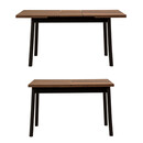 Τραπέζι Jemmy Megapap Επεκτεινόμενο Χρώμα Καρυδί - Μαύρο 120/153x75x77εκ.