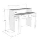 Κονσόλα - Γραφείο Εργασίας Nena Megapap Χρώμα Λευκό 99x36/58x88εκ.