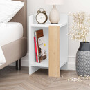 Κομοδίνο Elos Megapap Χρώμα Λευκό - Saphhire oak 30x31,7x55εκ.