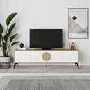 Έπιπλο Τηλεόρασης Gora Megapap Χρώμα Sapphire oak - Λευκό 180x35,6x51εκ.