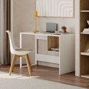 Γραφείο Εργασίας Cubo Megapap Χρώμα Λευκό - Sapphire oak 110x50x75εκ.