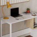 Γραφείο Εργασίας Cubo Megapap Χρώμα Λευκό - Sapphire oak 110x50x75εκ.