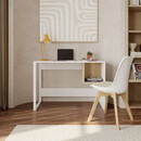 Γραφείο Εργασίας Cubo Megapap Χρώμα Λευκό - Sapphire oak 110x50x75εκ.