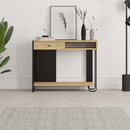 Κονσόλα Sirius Megapap Χρώμα Sapphire oak - Silky Black 100x35x79εκ.