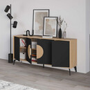 Μπουφές Gora Megapap Χρώμα Sapphire oak - Silky Black 180x40x82εκ.