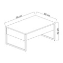Τραπεζάκι Σαλονιού Luxe Megapap Χρώμα Καρυδί - Χρυσό 90x60x40εκ.