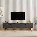 Έπιπλο Τηλεόρασης Paris Megapap Χρώμα Ανθρακί 160x25x35εκ.