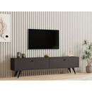 Έπιπλο Τηλεόρασης Paris Megapap Χρώμα Ανθρακί 160x25x35εκ.