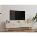 Έπιπλο Τηλεόρασης Paris Megapap Χρώμα Travertine 160x25x35εκ.