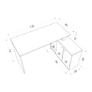 Γραφείο Εργασίας Basak Megapap Γωνιακό Χρώμα Λευκό 130x60x74εκ.
