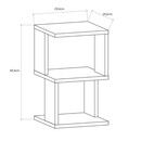Κομοδίνο Carter Megapap Χρώμα Φυσικό Οξιάς - Λευκό 29,6x29,6x49,4εκ.