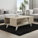 Τραπεζάκι Σαλονιού Yuka Megapap Χρώμα Travertine 90x60x39,5εκ.