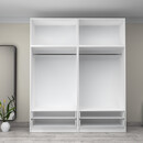 Ντουλάπα Ρούχων Victoria Megapap Τετράφυλλη με Πατάρι και Συρτάρια Χρώμα Λευκό 200x60x240εκ.