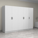 Ντουλάπα Ρούχων Victoria Megapap Πεντάφυλλη Χρώμα Λευκό 250x60x181εκ.