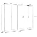 Ντουλάπα Ρούχων Victoria Megapap Πεντάφυλλη Χρώμα Λευκό 250x60x181εκ.