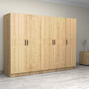 Ντουλάπα Ρούχων Victoria Megapap Πεντάφυλλη Χρώμα Φυσικό Οξιάς 250x60x181εκ.