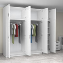 Ντουλάπα Ρούχων Victoria Megapap Πεντάφυλλη με Πατάρι Χρώμα Λευκό 250x60x240εκ.